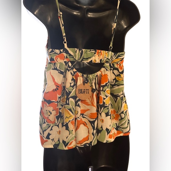 Women’s Melbourne Crop Top Spaghetti Strap Color Coral Bloom Size XS - Picture 2 of 7